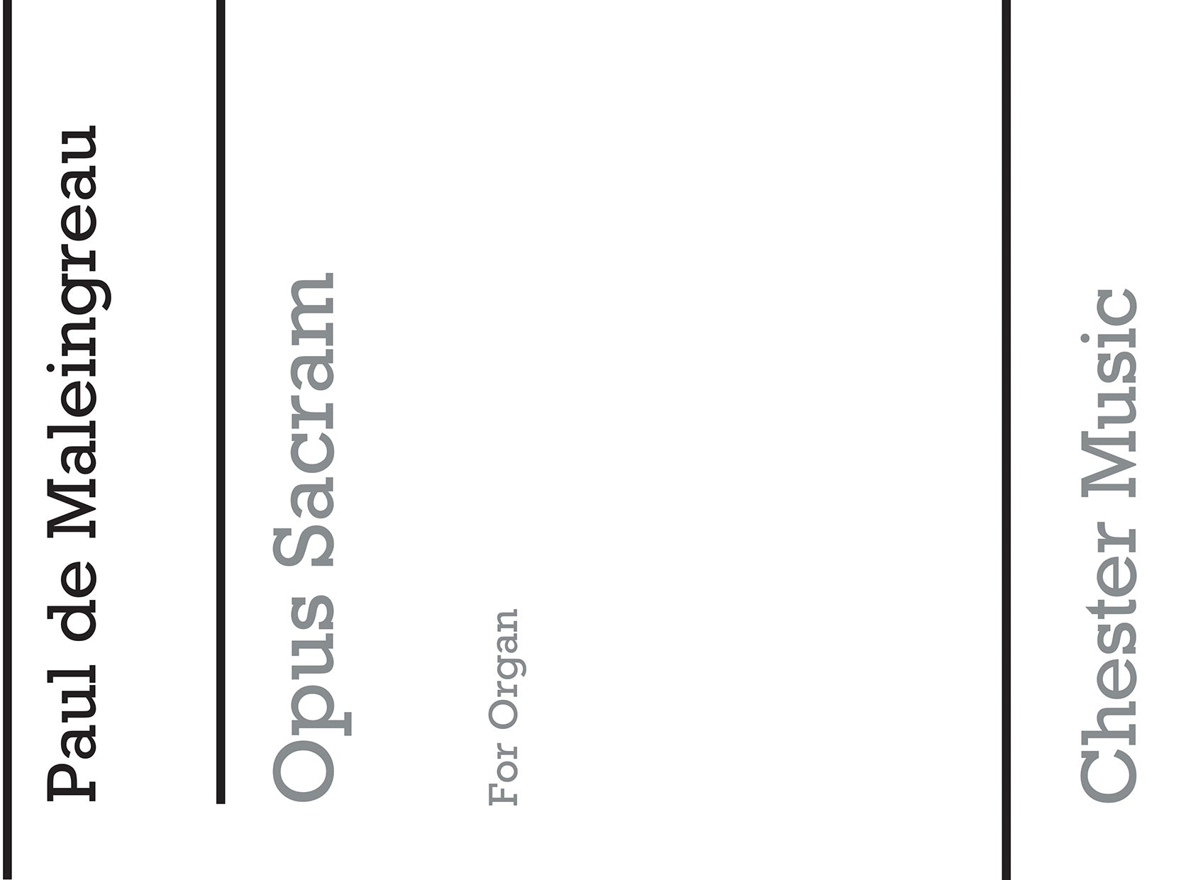Opus Sacrum Op.10 de Paul de Maleingreau, Livre pour orgue