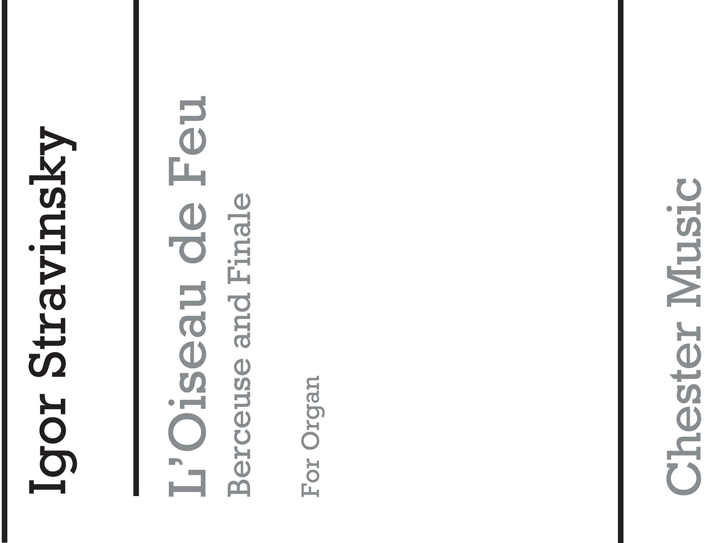 Berceuse And Finale From The Firebird (Organ) de Igor Stravinsky, Livre pour orgue