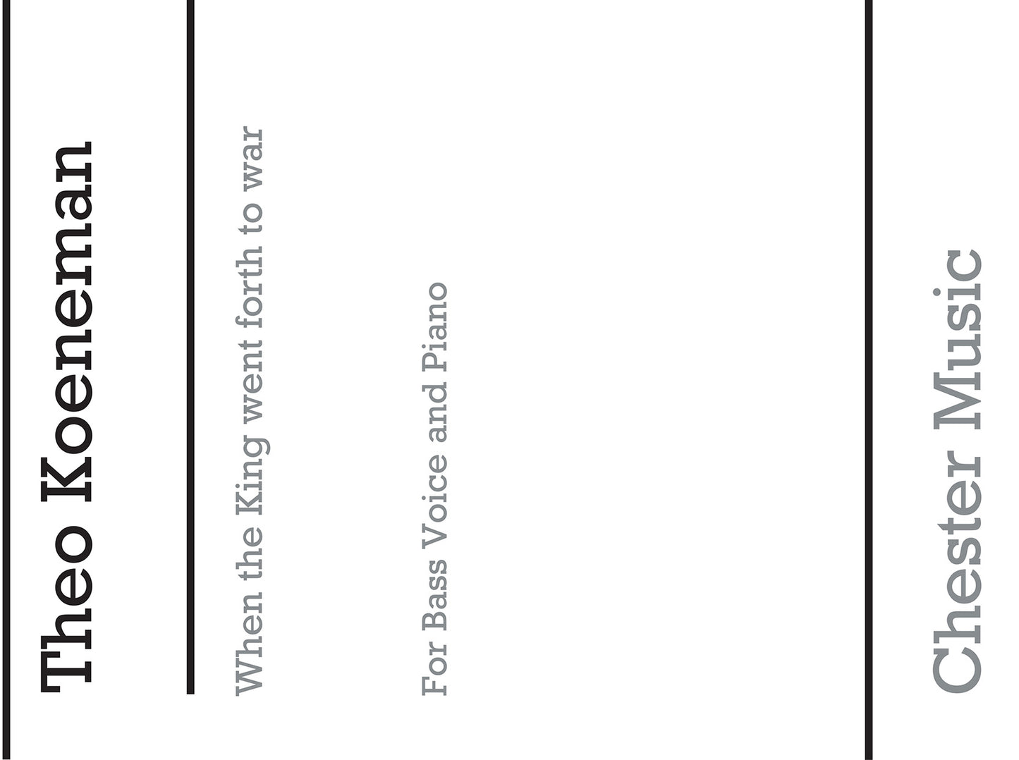 When The King Went Forth To War Op.7 No.6 de Theo Koeneman, Livre pour bass Voice and Piano