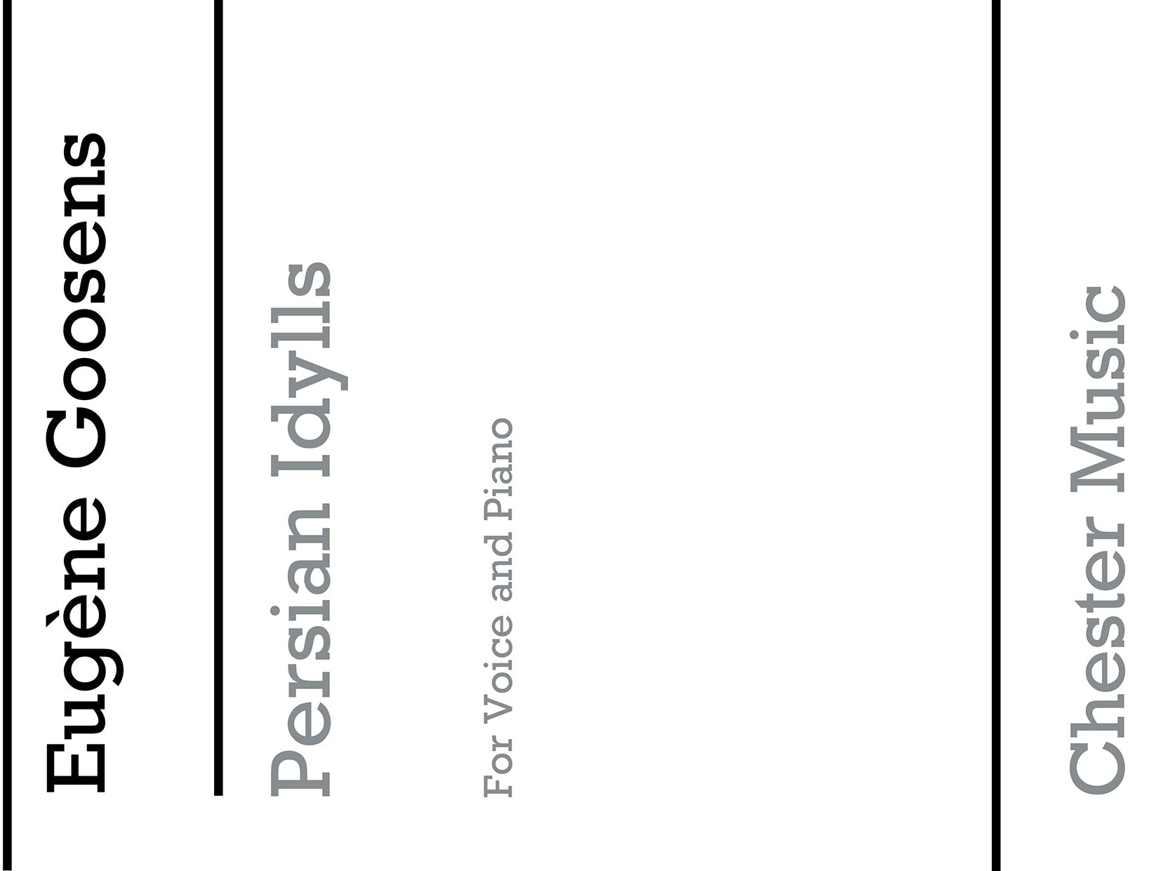 Persian Idylls for Voice and Piano de Eugene Goossens, Livre pour voix et Piano