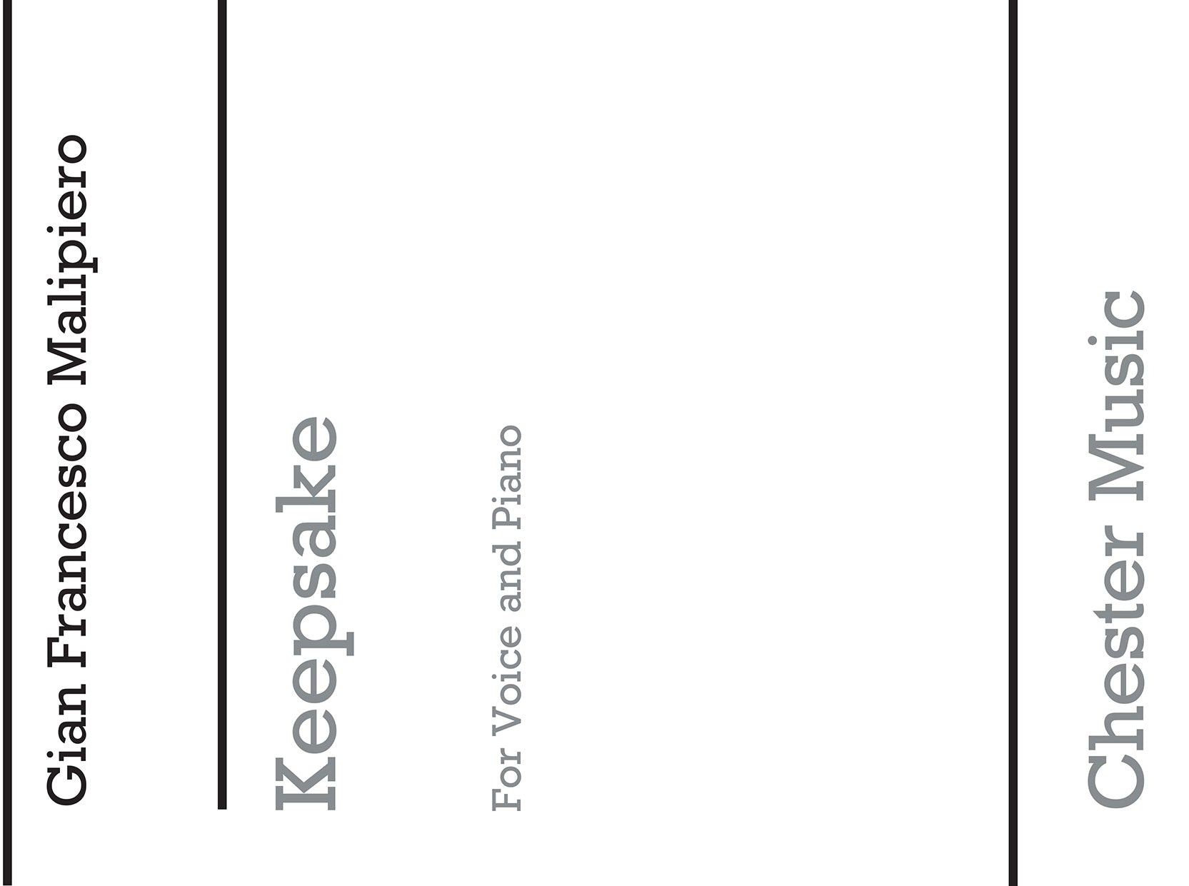 Keepsake de Gian Francesco Malipiero, Livre pour voix et Piano