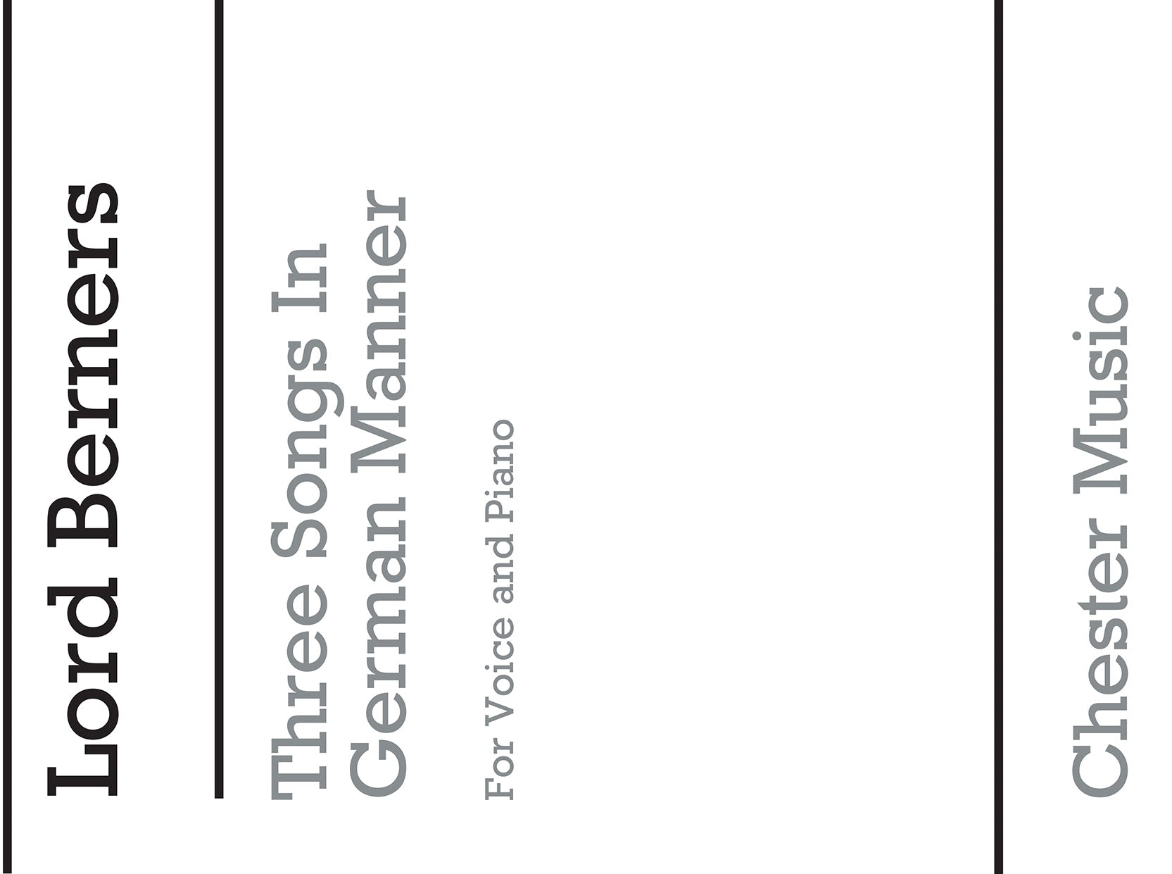Three Songs In The German Manner de Lord Berners, Livre pour voix et Piano