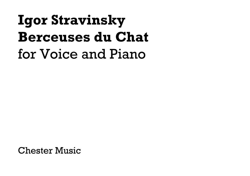 Berceuses Du Chat For Voice And Piano de Igor Stravinsky, Livre pour voix et Piano