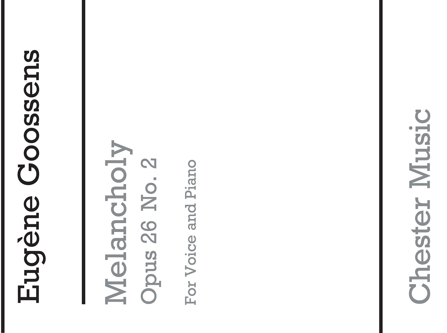 Melancholy from 'Three Songs Op.26' de Eugene Goossens, Livre pour voix moyenne et Piano