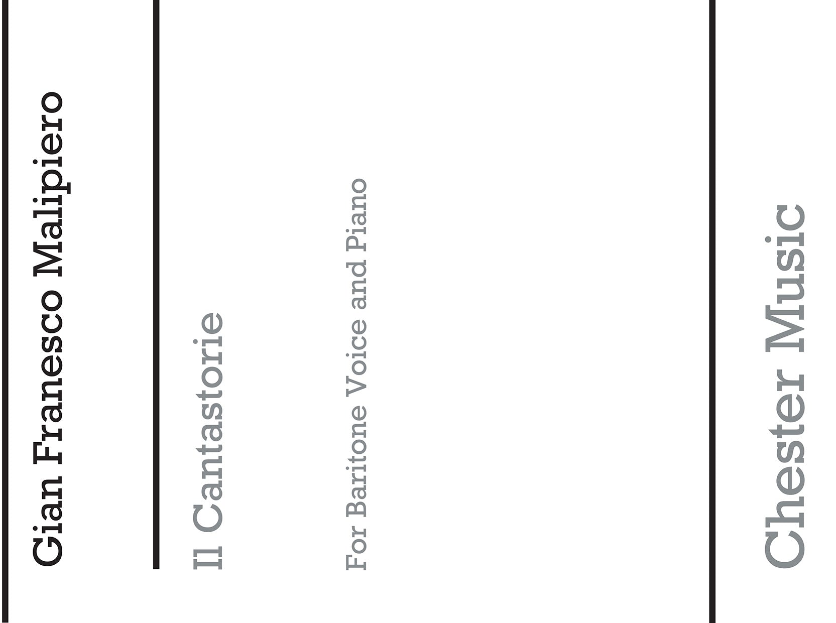 Il Cantastorie Baritone From Sette Canzoni de Gian Francesco Malipiero, Livre pour voix de baryton et Piano