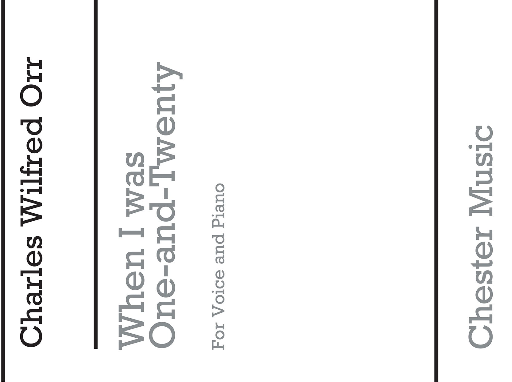 When I Was One And Twenty de Charles Wilfred Orr, Livre pour voix aiguë et Piano
