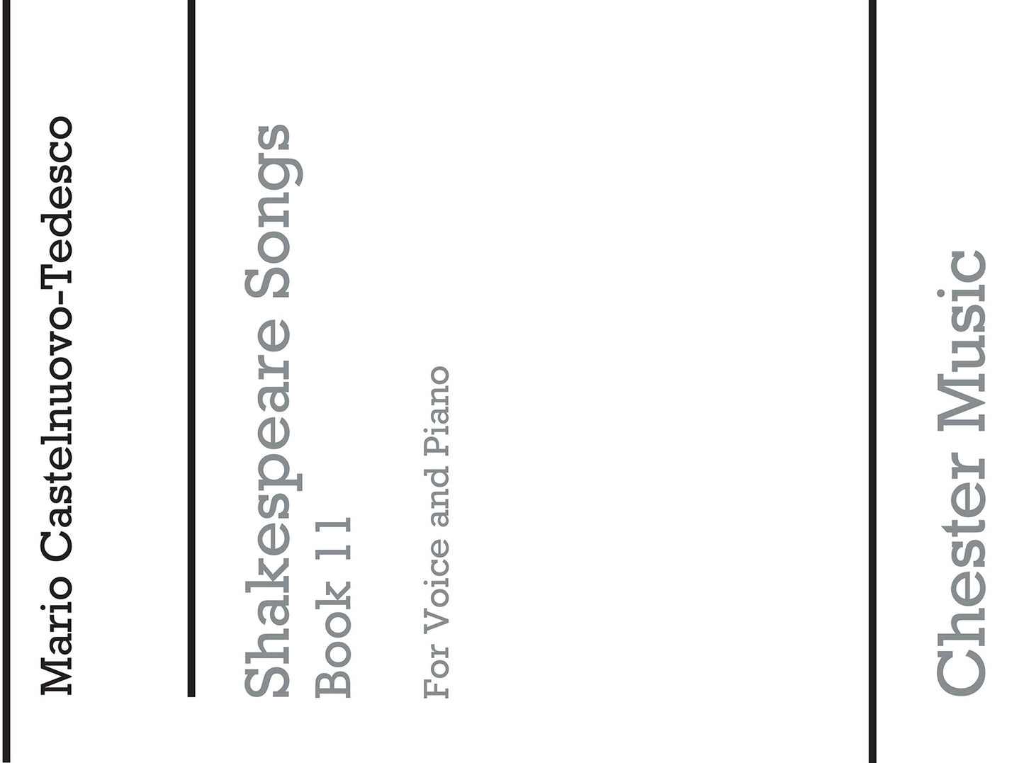 Shakespeare Songs Book 11 de Mario Castelnuovo-Tedesco, Livre pour voix et Piano