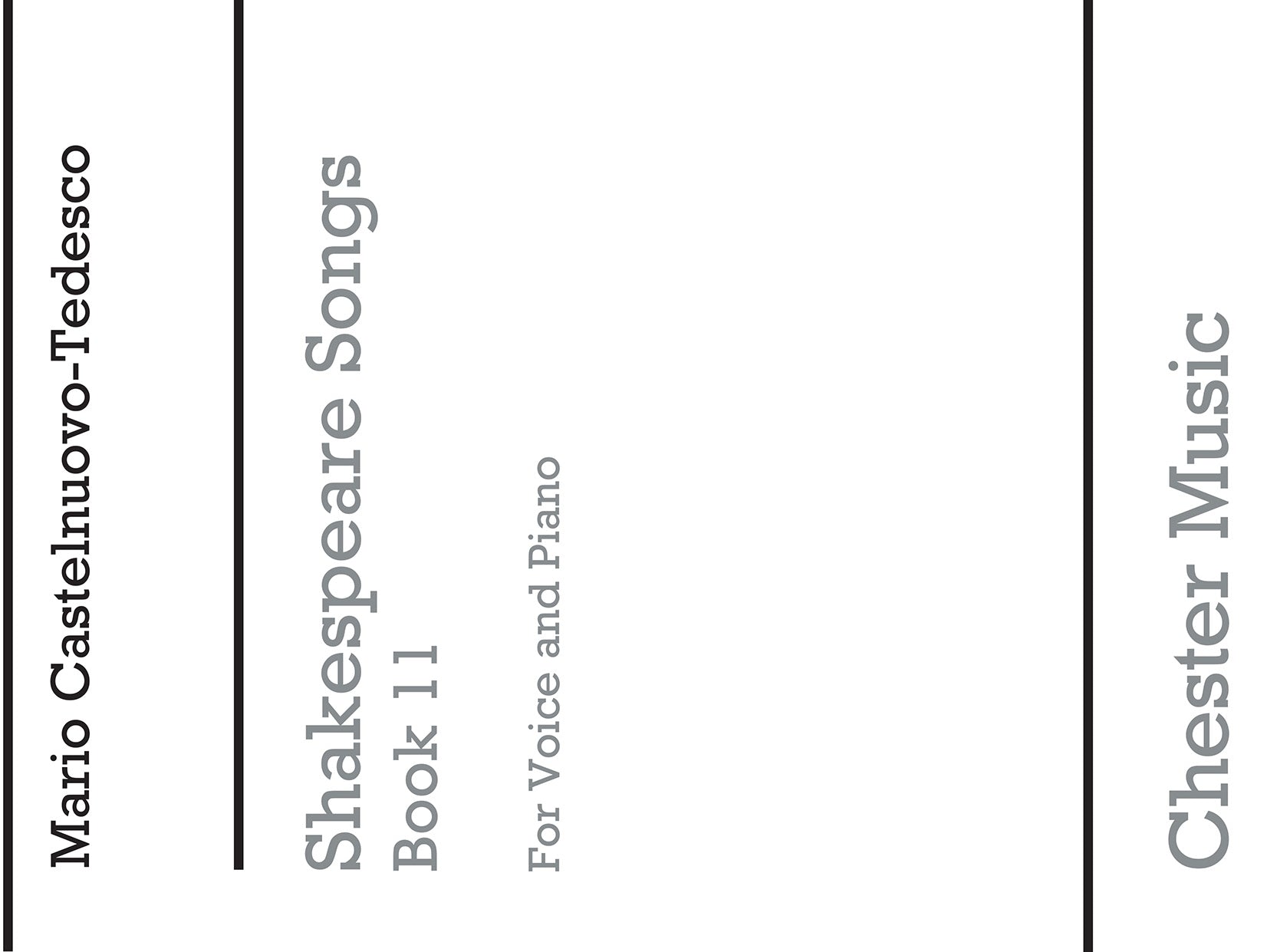Shakespeare Songs Book 11 de Mario Castelnuovo-Tedesco, Livre pour voix et Piano