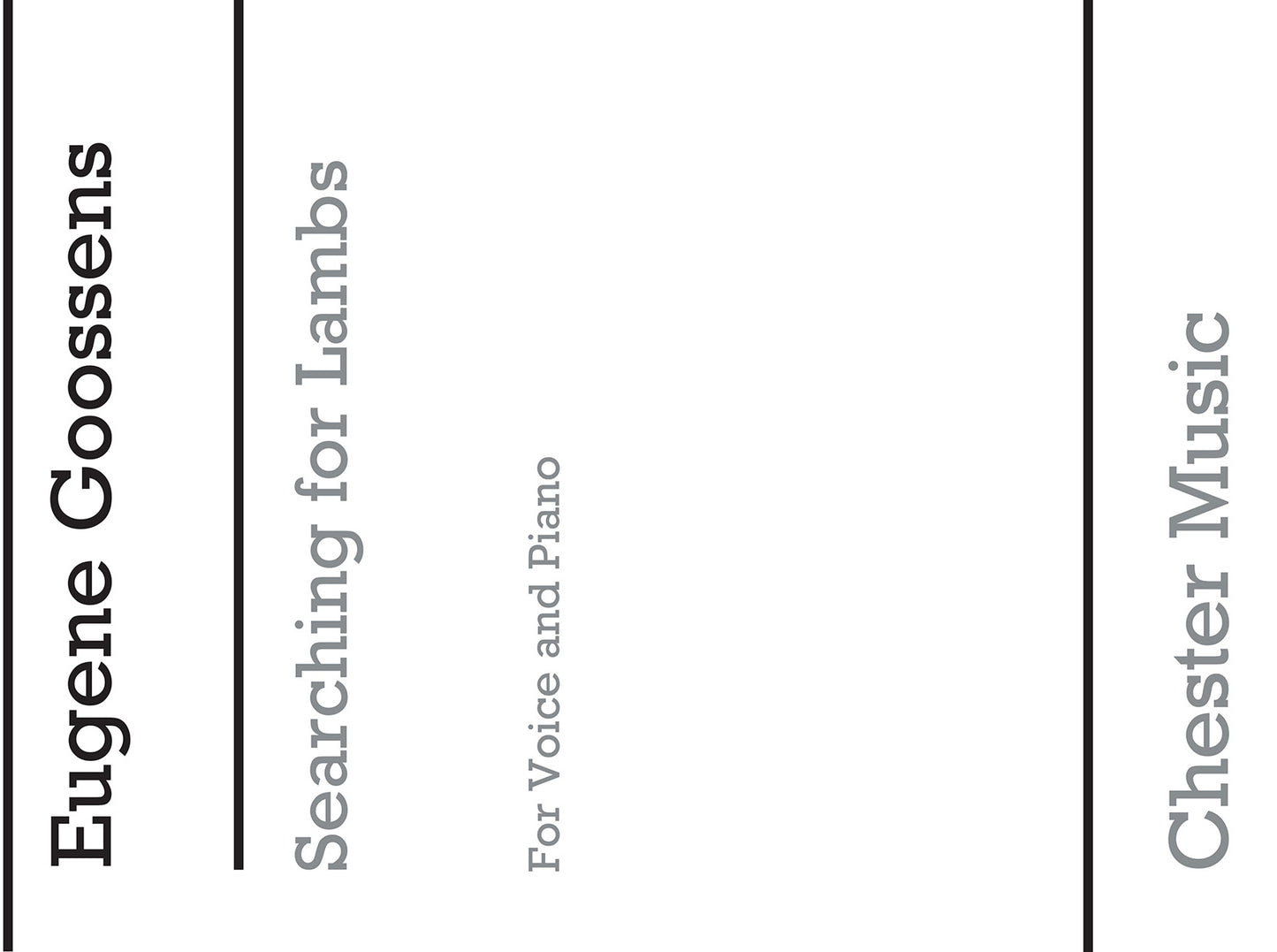 Searching For Lambs. Song for Voice and Piano de Eugene Goossens, Livre pour voix et Piano