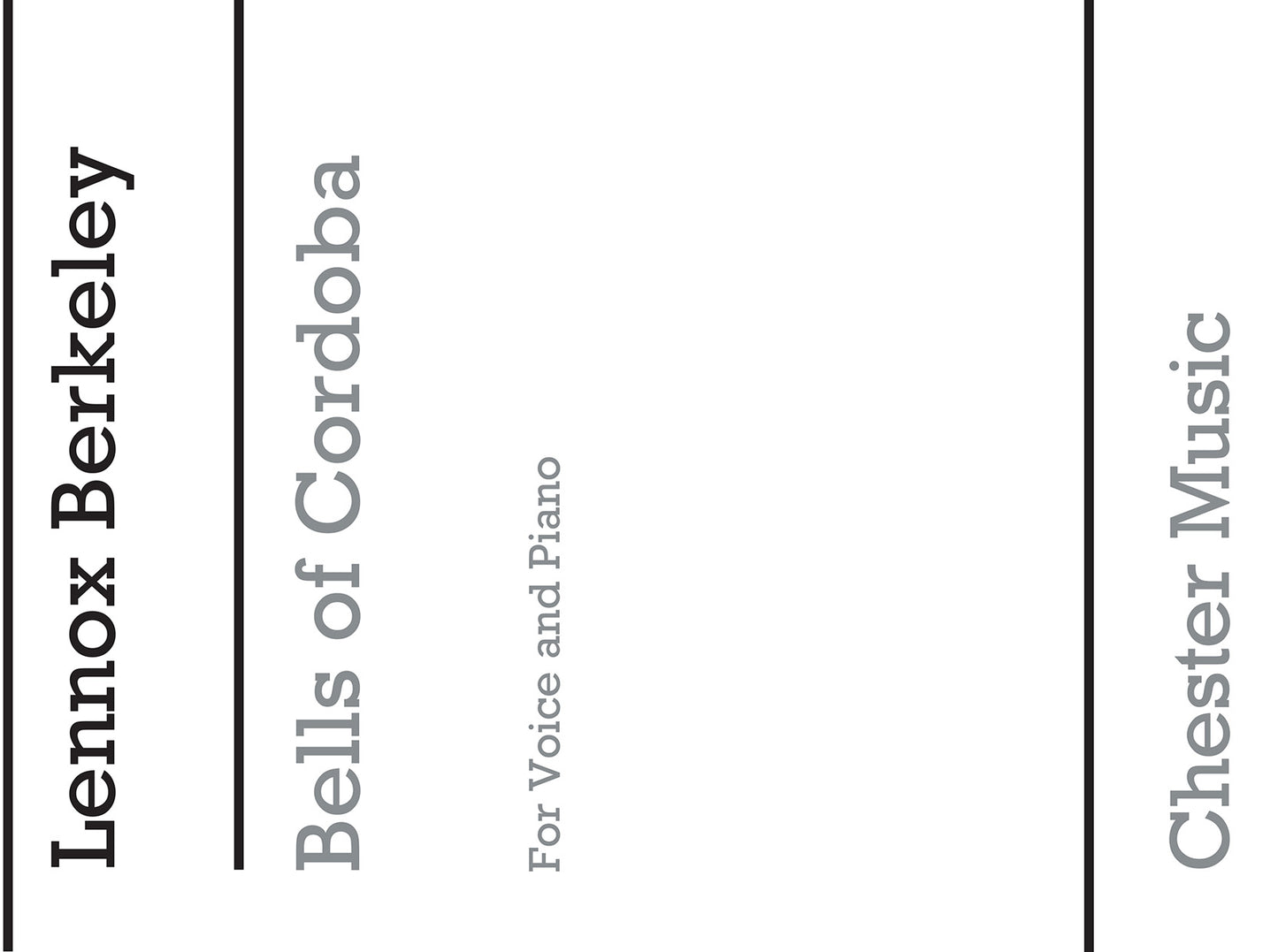 Bells Of Cordoba Op.14 No.2 de Lennox Berkeley, Livre pour voix aiguë et Piano
