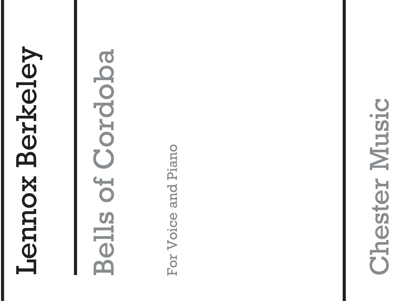 Bells Of Cordoba Op.14 No.2 de Lennox Berkeley, Livre pour voix aiguë et Piano