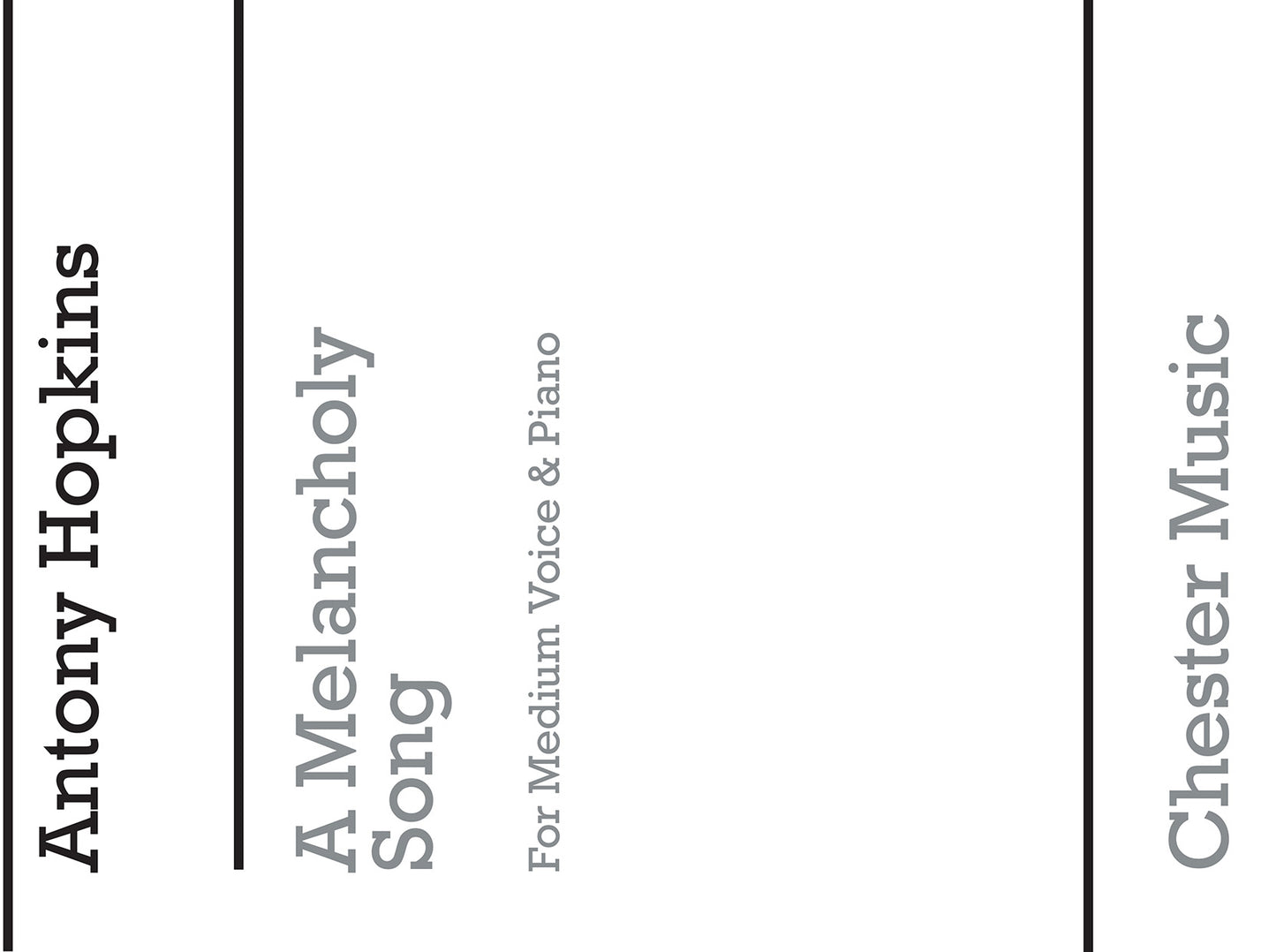 A Melancholy Song de Antony Hopkins, Livre pour voix moyenne et Piano