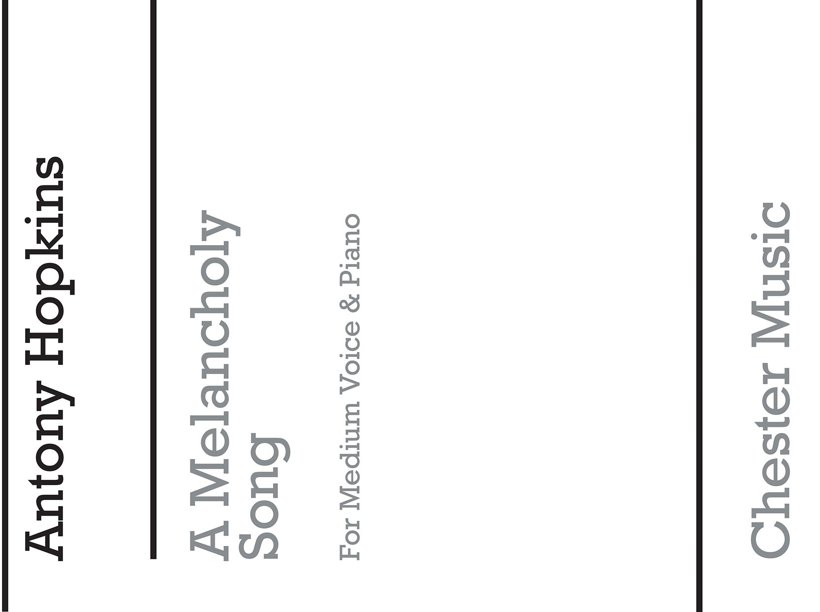 A Melancholy Song de Antony Hopkins, Livre pour voix moyenne et Piano