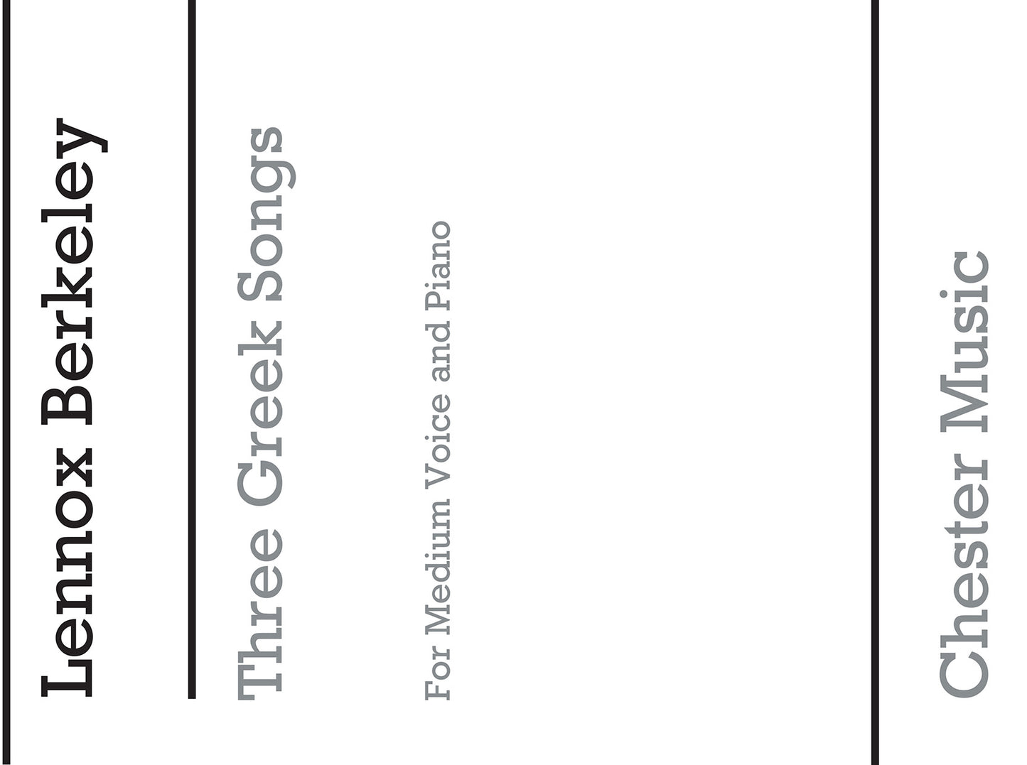 Three Greek Songs Op.38 de Lennox Berkeley, Livre pour voix moyenne et Piano