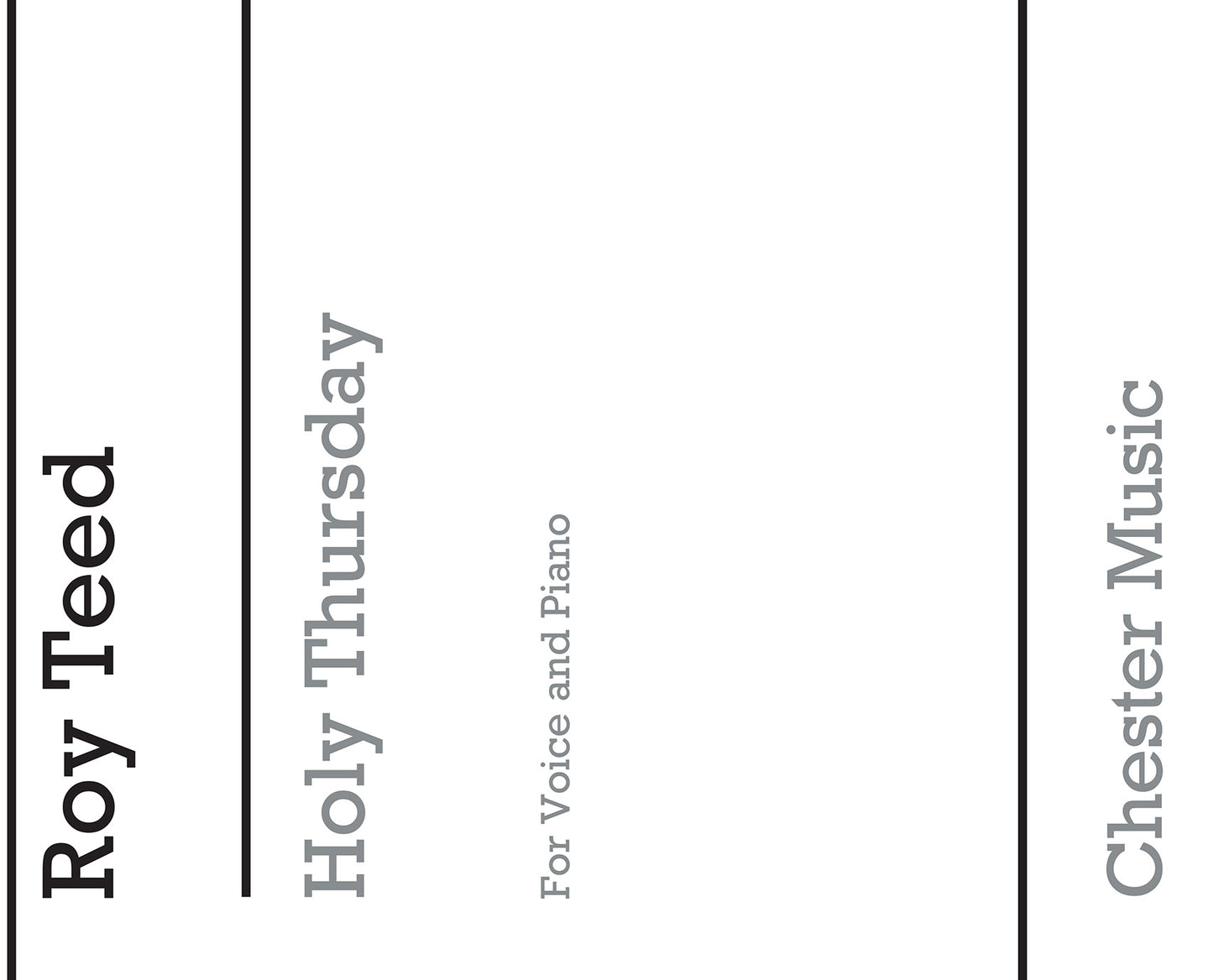 Holy Thursday de Roy Teed, Livre pour voix et Piano