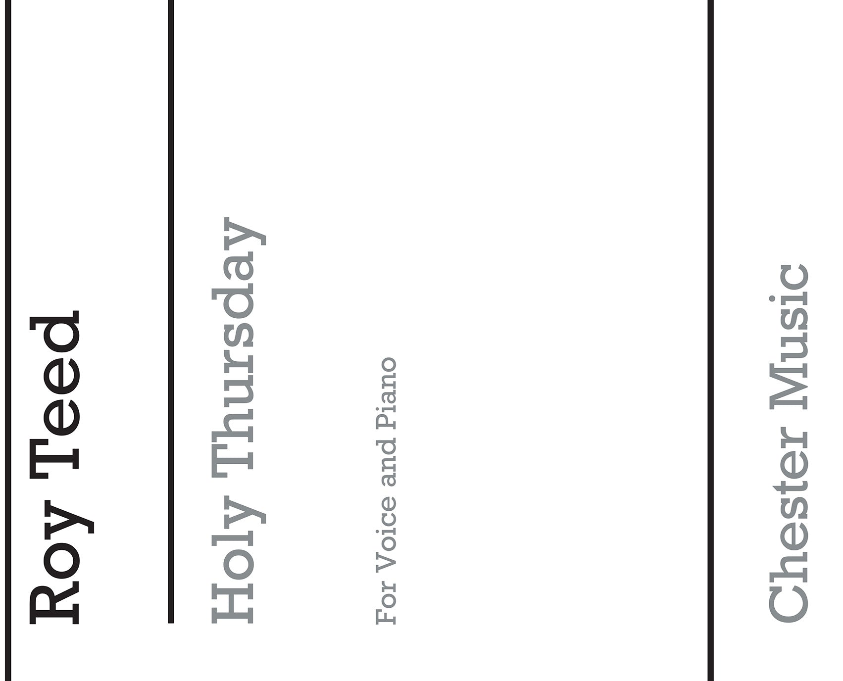 Holy Thursday de Roy Teed, Livre pour voix et Piano
