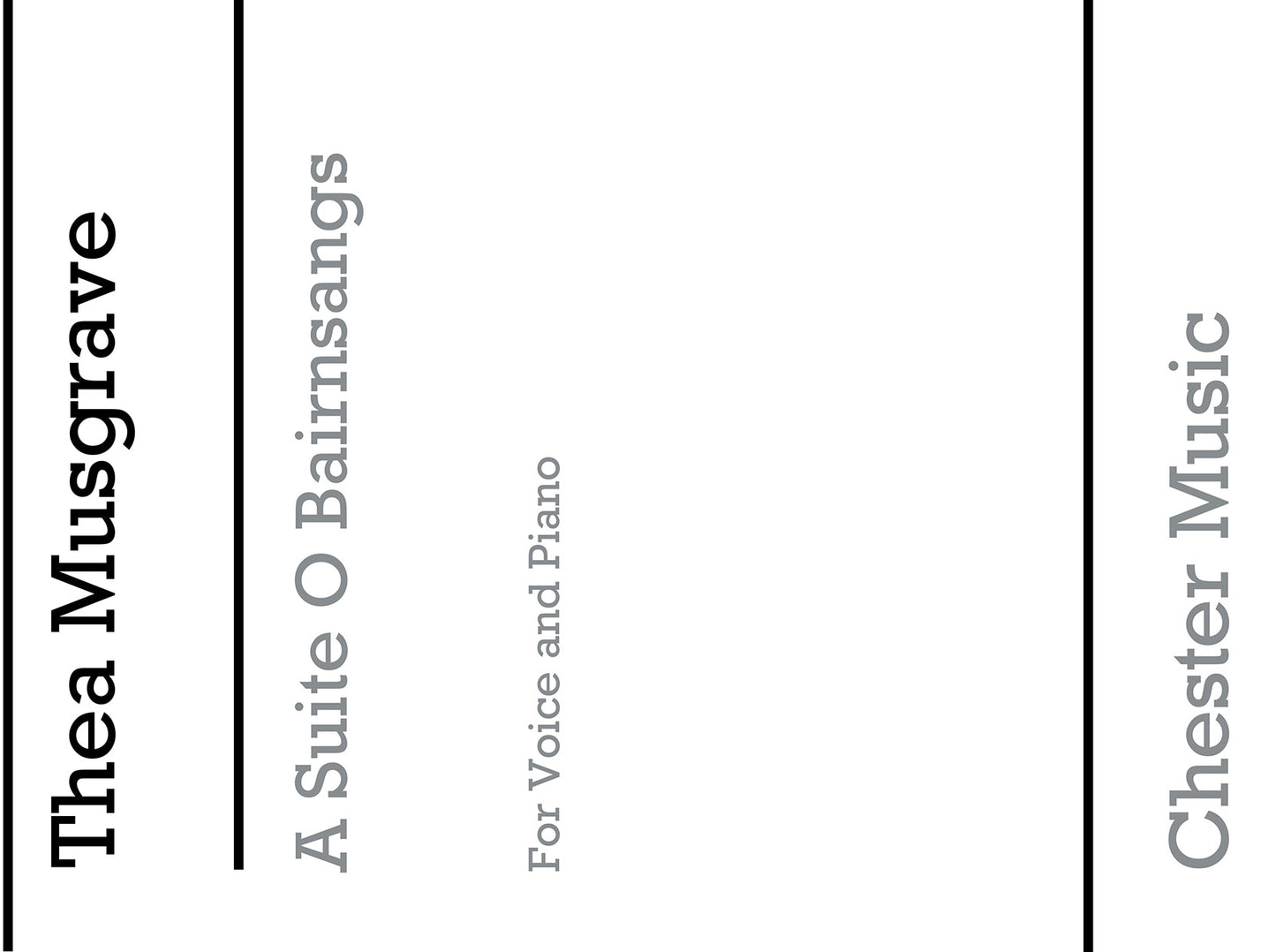 A Suite O Bairnsangs de Thea Musgrave, Livre pour voix et Piano