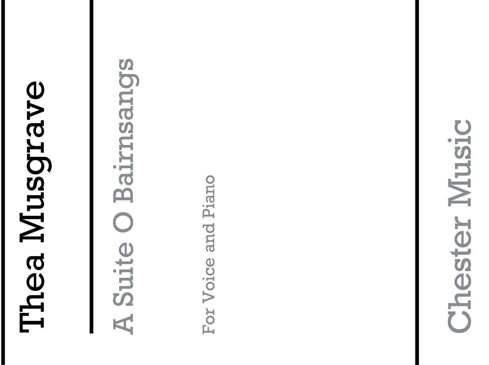 A Suite O Bairnsangs de Thea Musgrave, Livre pour voix et Piano