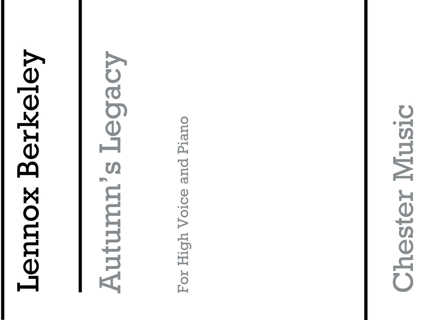 Autumn's Legacy Op.58 de Lennox Berkeley, Livre pour voix aiguë et Piano