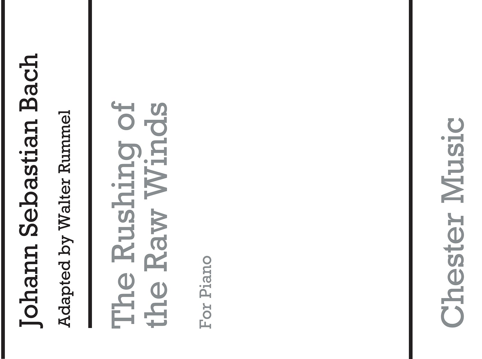 The Rushing Of The Raw Winds de Johann Sebastian Bach, Livre pour piano