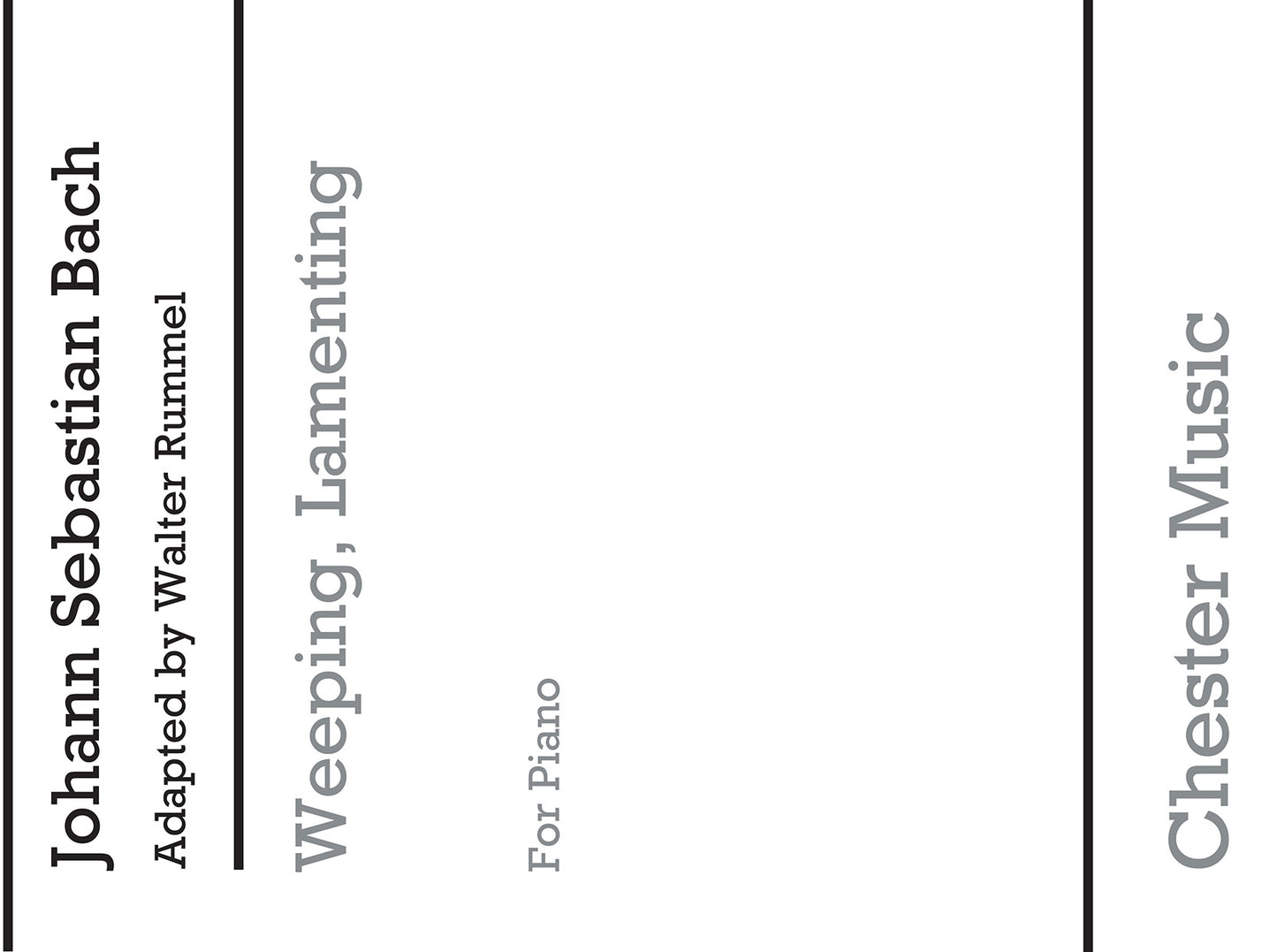 Sinfonia-Weeping, Lamenting de Johann Sebastian Bach, Livre pour piano