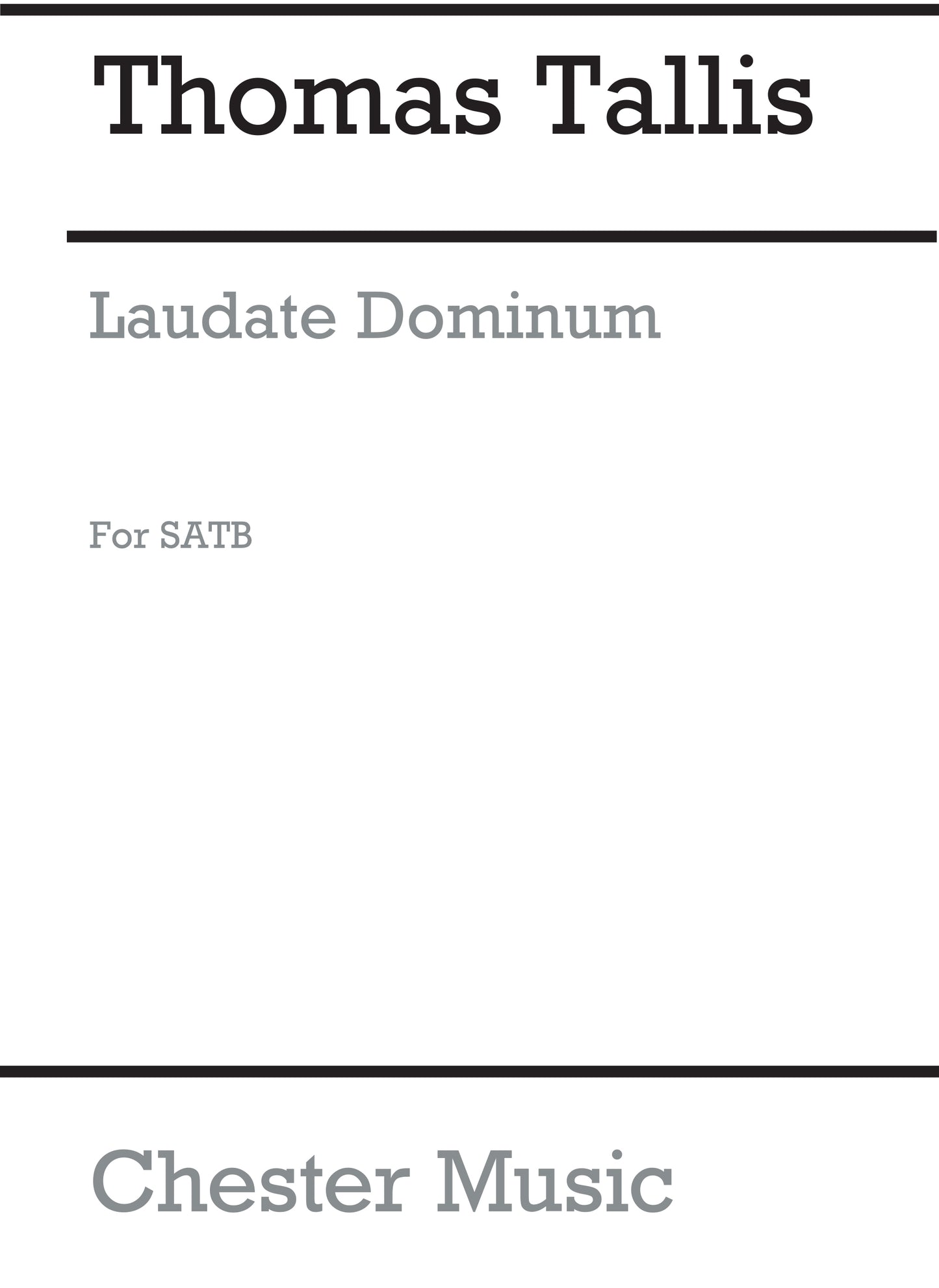 Laudate Dominum de Thomas Tallis, Partition chorale pour sATB