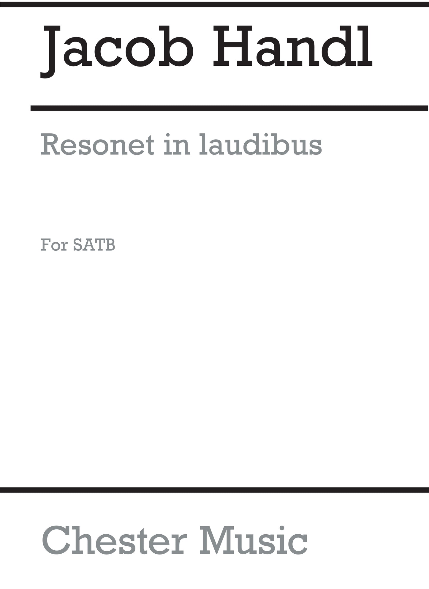 Resonet In Laudibus de Georg Friedrich Händel, Partition chorale pour sATB