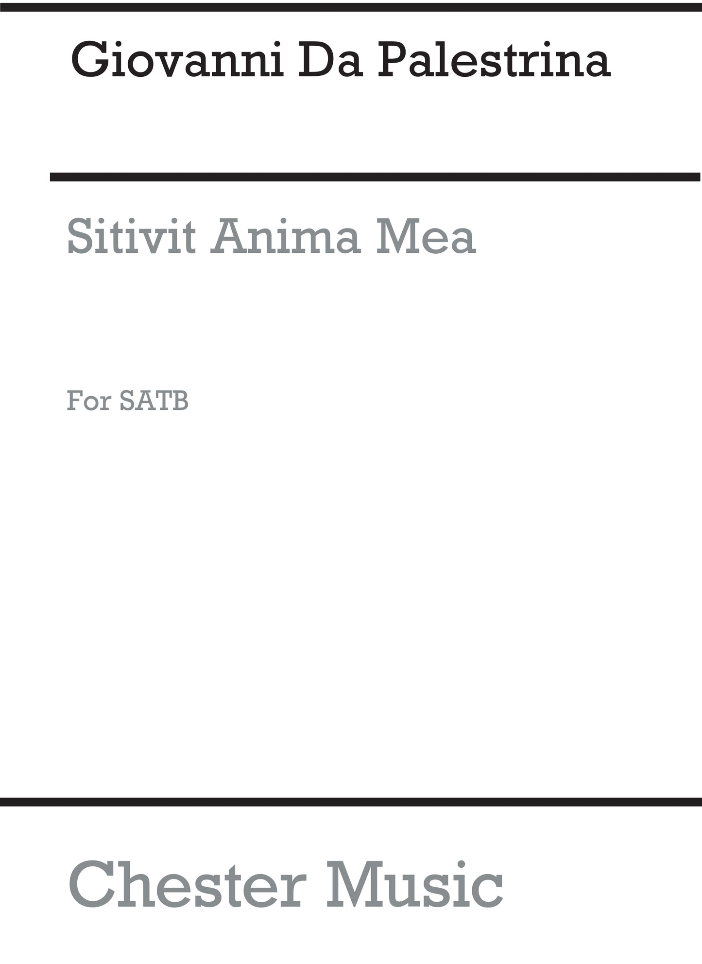 Sitivit Anima Mea de Giovanni Palestrina, Partition chorale pour sATB