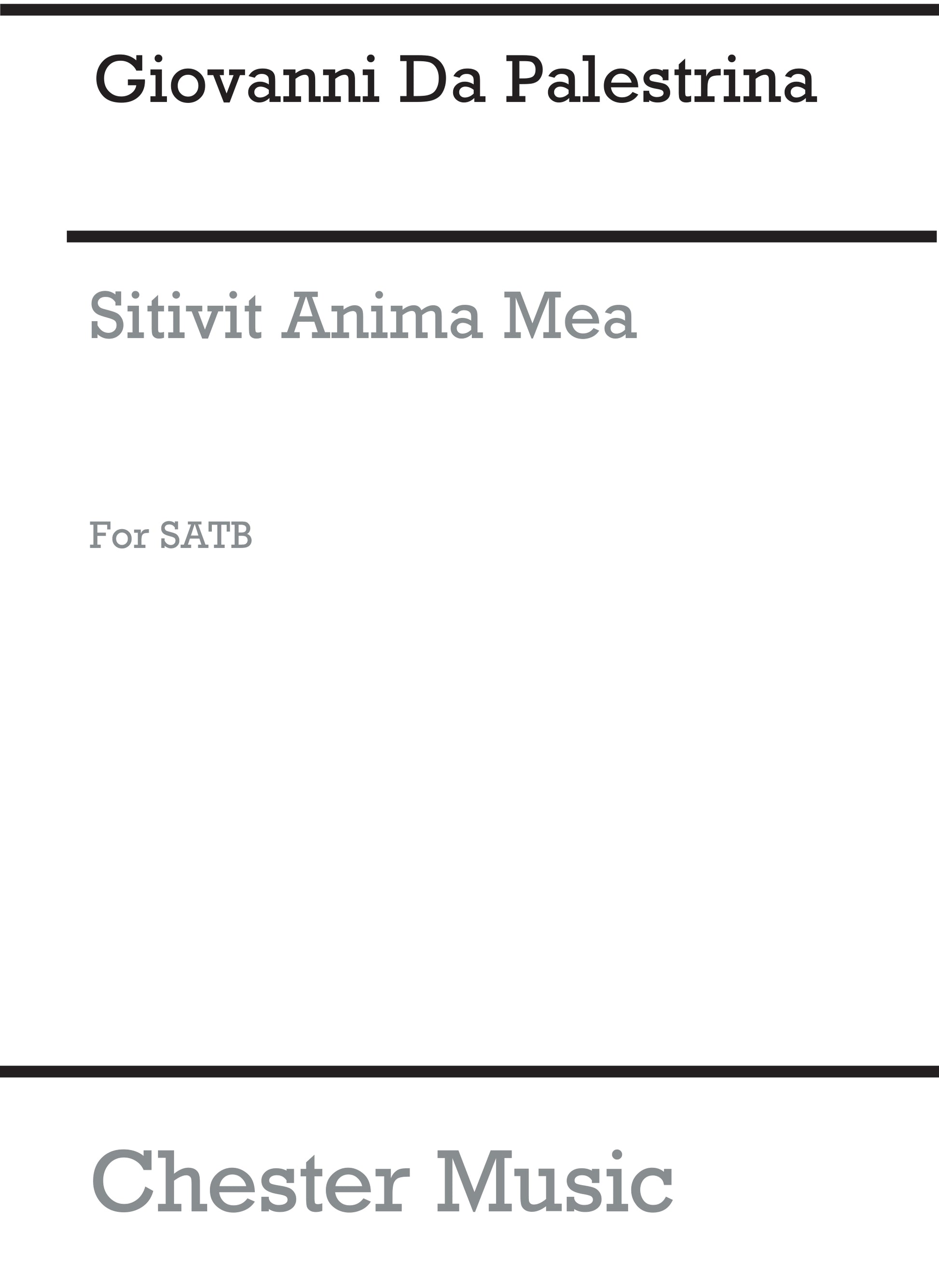 Sitivit Anima Mea de Giovanni Palestrina, Partition chorale pour sATB