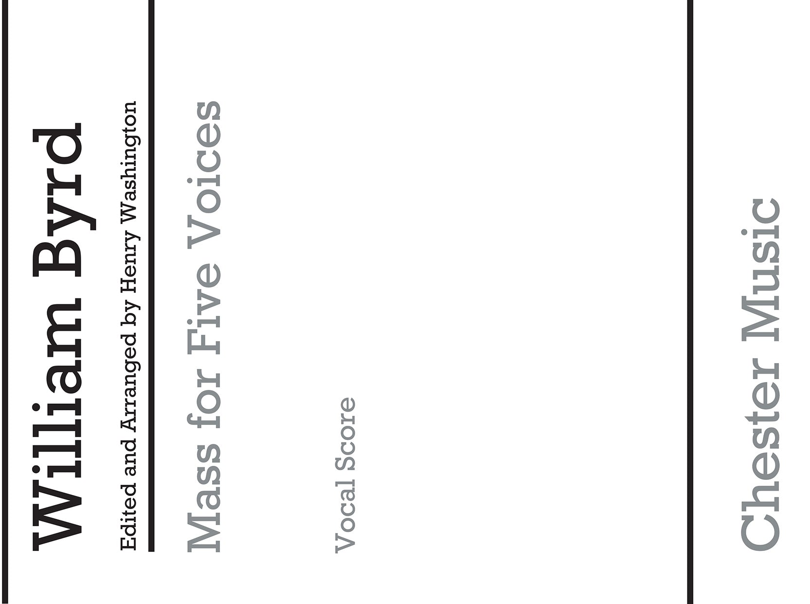Mass For 5 Voices de William Byrd, Livre pour chœur