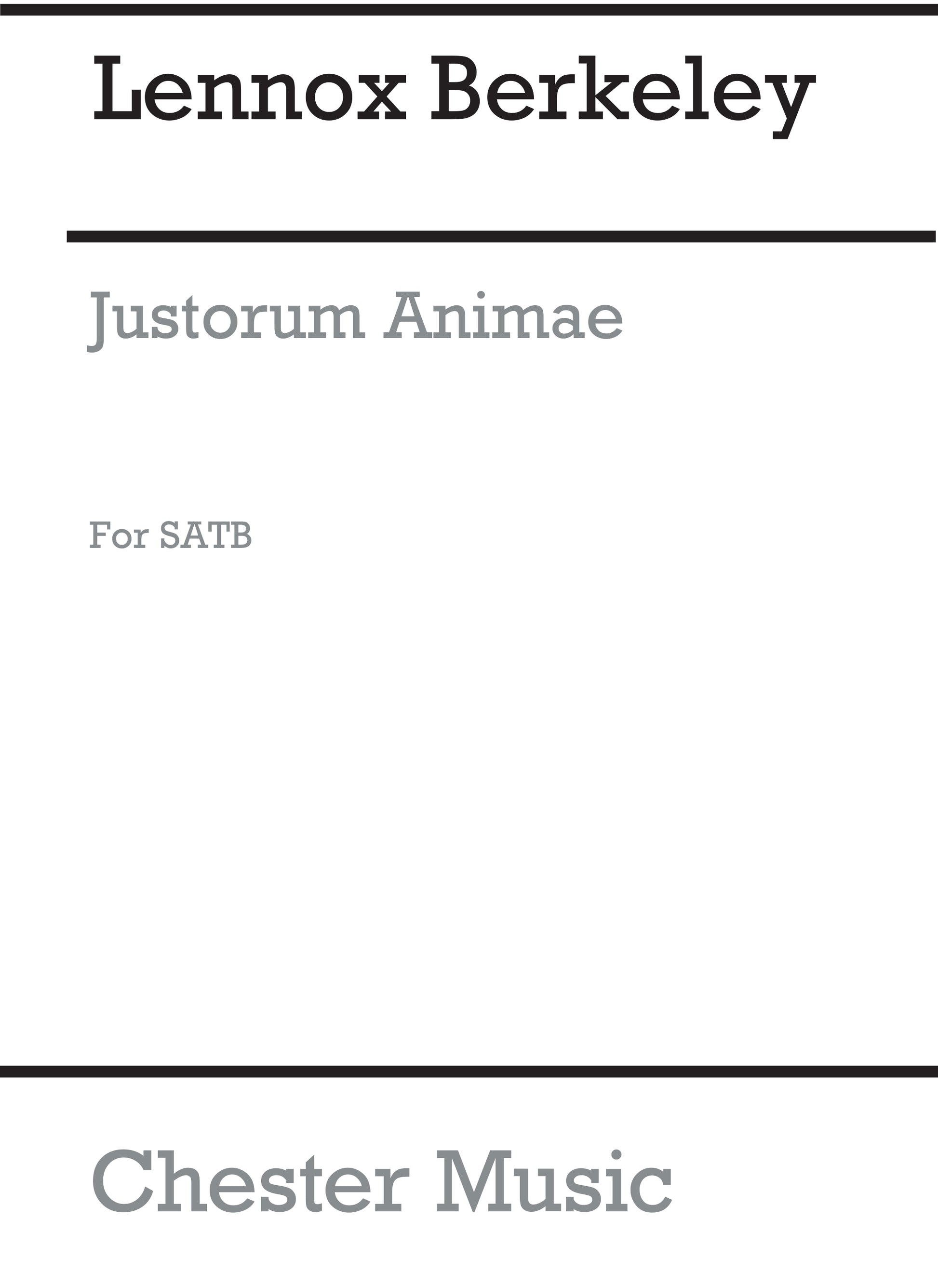 Justorum Animae Op.60 No.2 de Lennox Berkeley, Partition chorale pour sATB