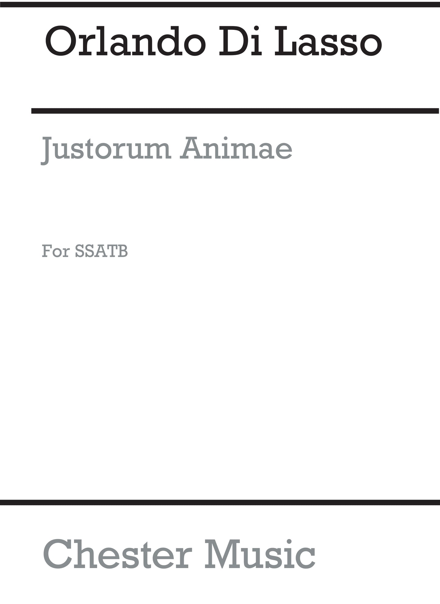 Justorum Animae de Orlando di Lasso, Partition chorale pour sATB