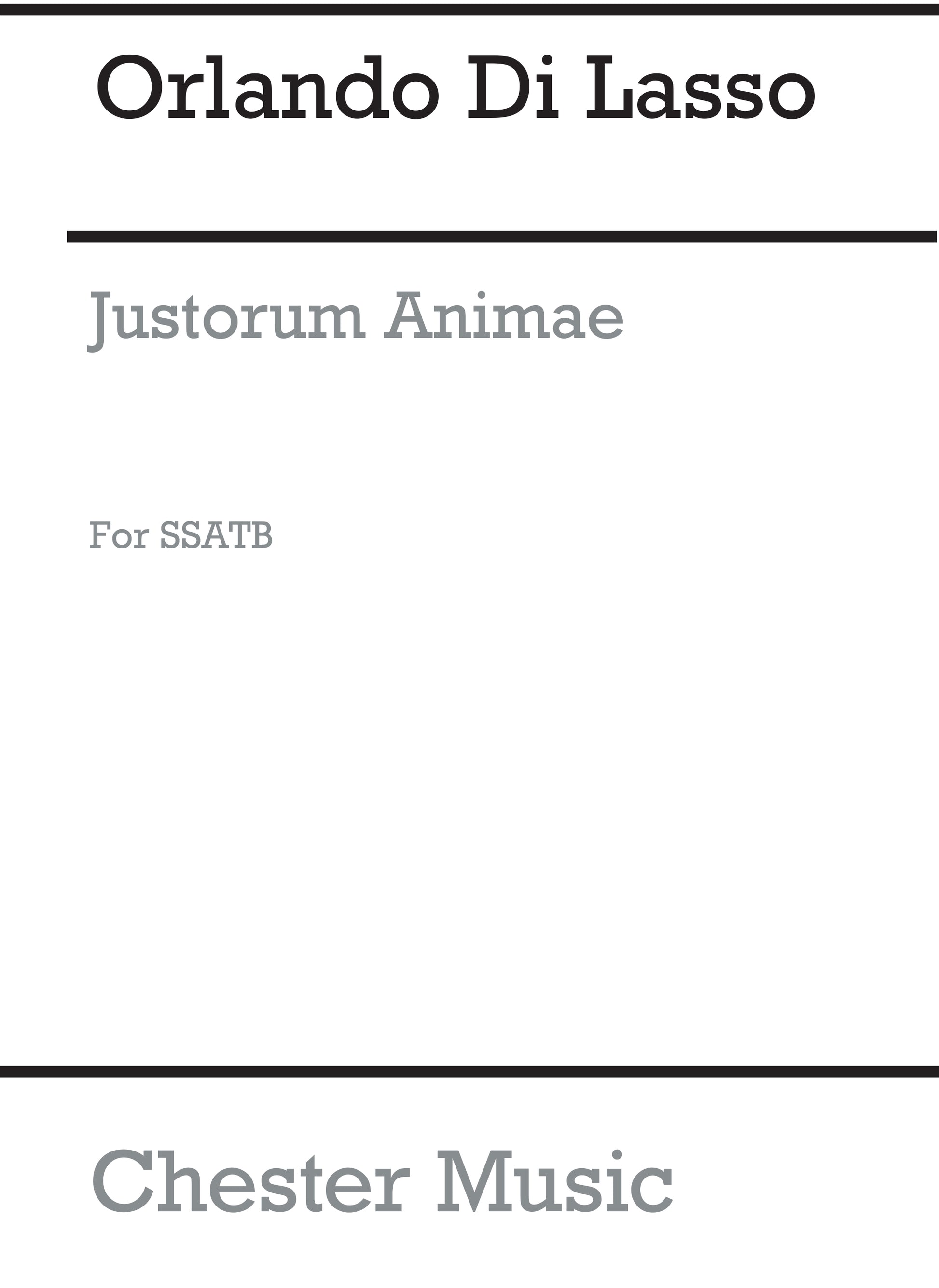 Justorum Animae de Orlando di Lasso, Partition chorale pour sATB
