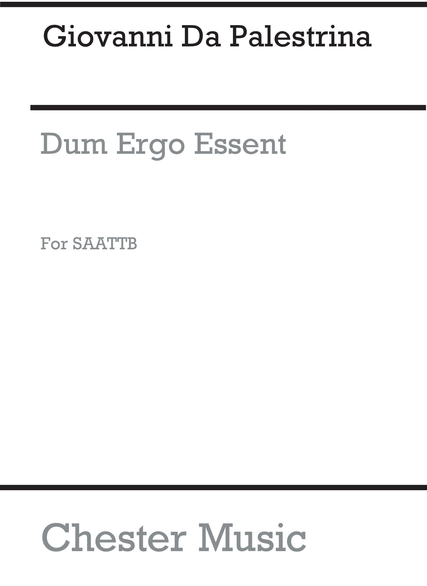 Dum Ergo Essent de Giovanni Palestrina, Partition chorale pour sATB