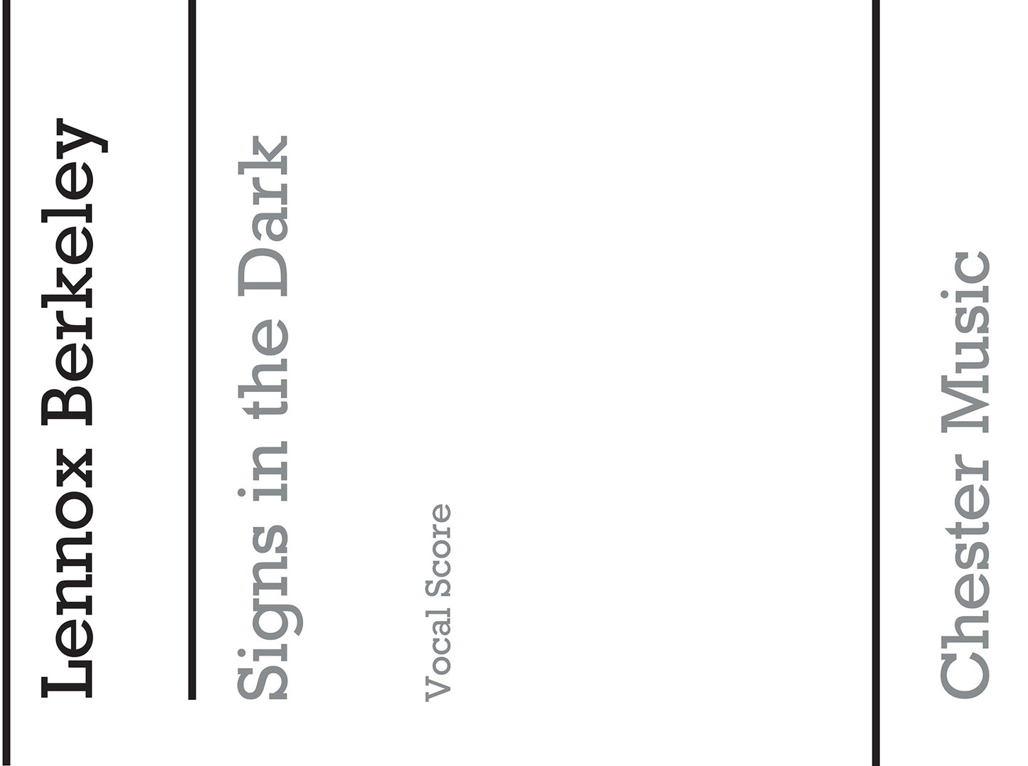 Signs In The Dark Op.69 de Lennox Berkeley, Partie séparée pour sATB et Piano