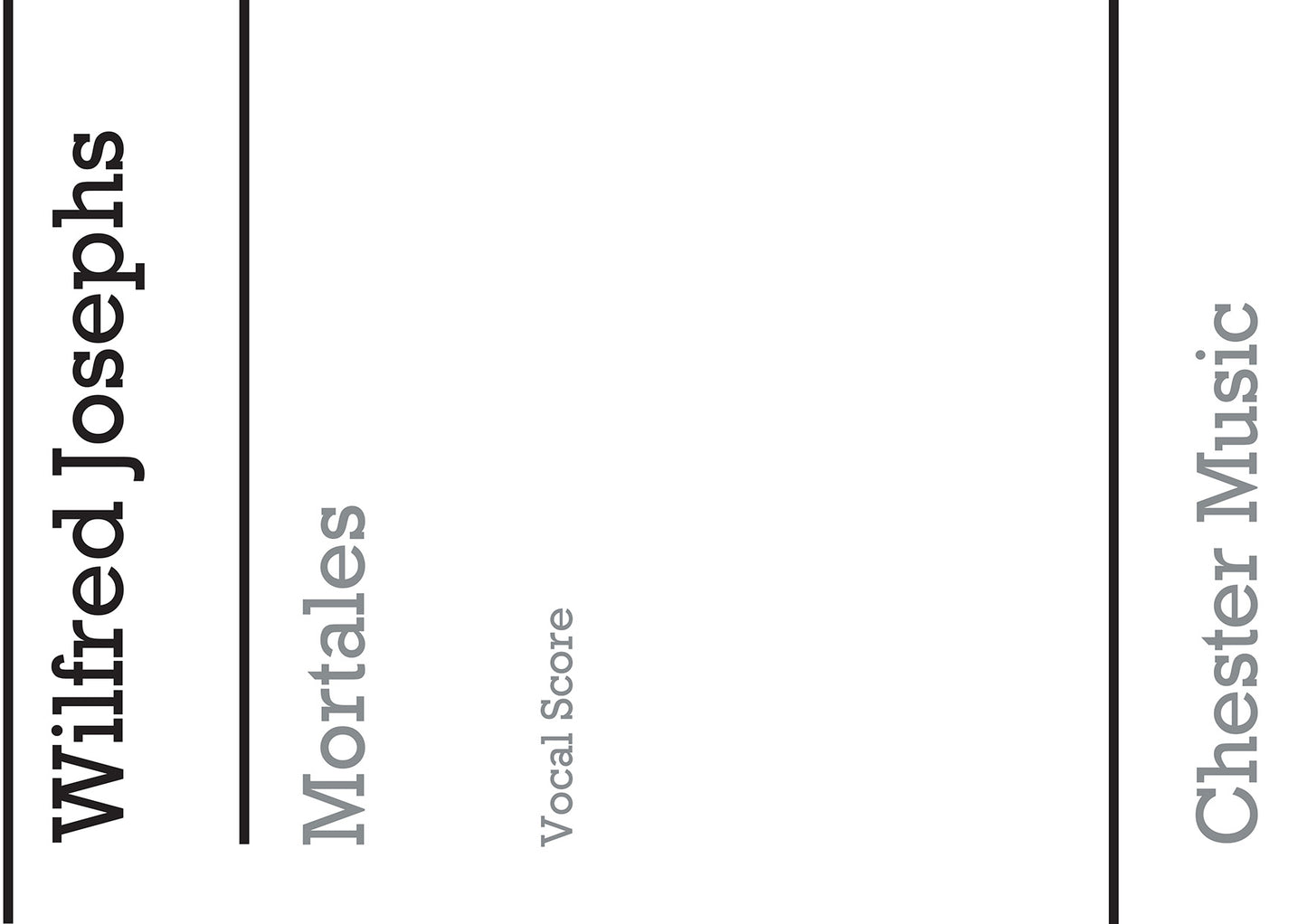 Mortales de Wilfred Josephs, Partie séparée pour soprano et Ténor et Voix de basse et Orchestre