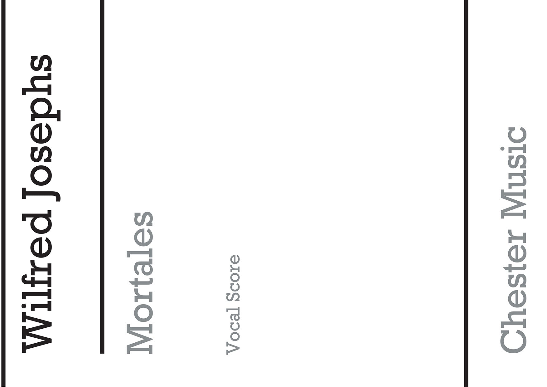 Mortales de Wilfred Josephs, Partie séparée pour soprano et Ténor et Voix de basse et Orchestre
