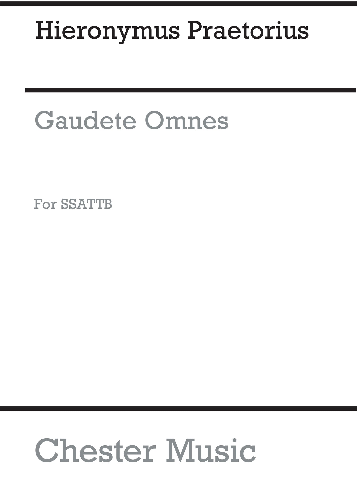 Gaudete Omnes de Michael Praetorius, Partition chorale pour sATB