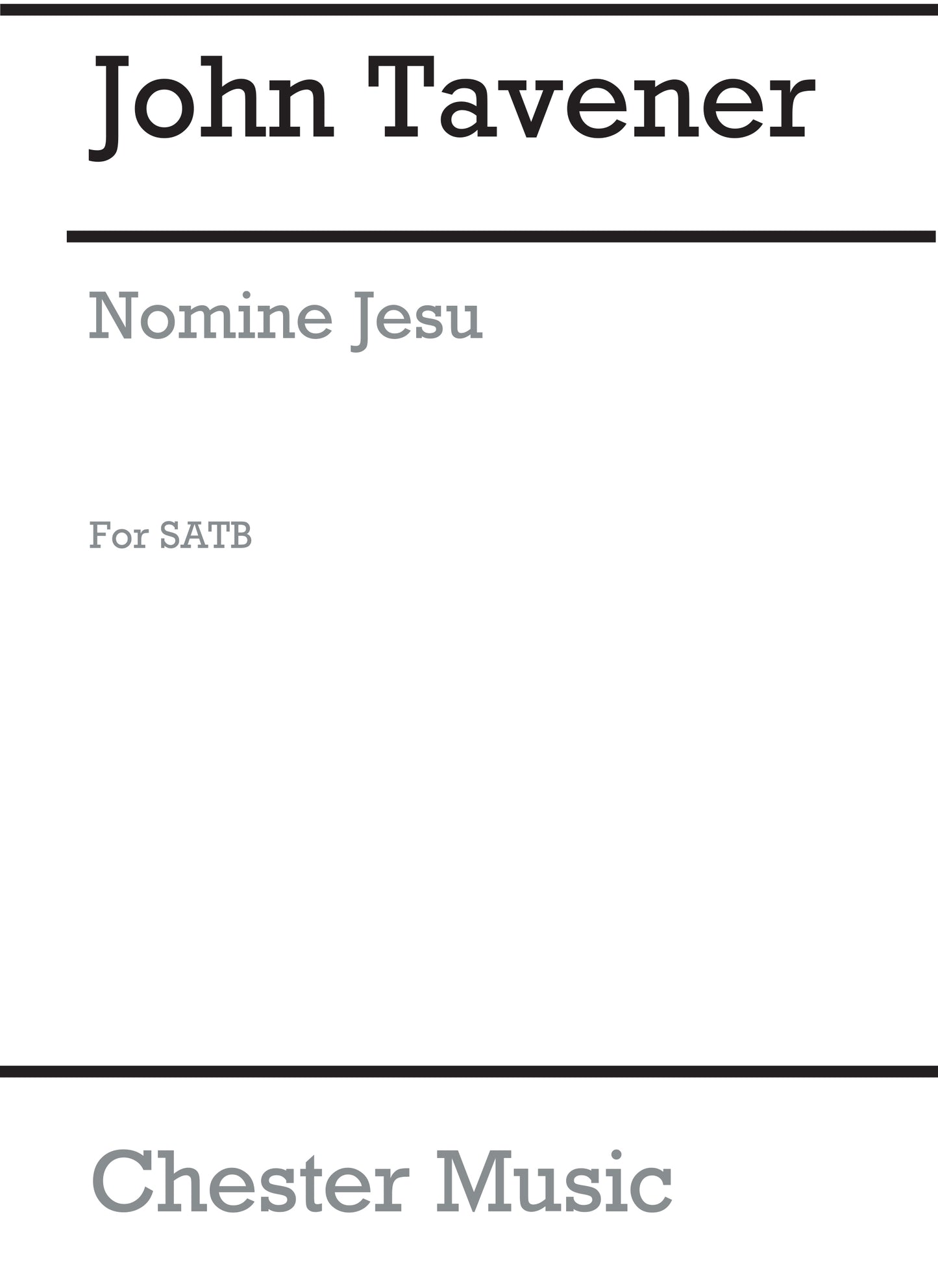 Nomine Jesu de John Tavener, Livre pour mezzo-soprano et SATB et Flûte et Accompagnement d'orgue