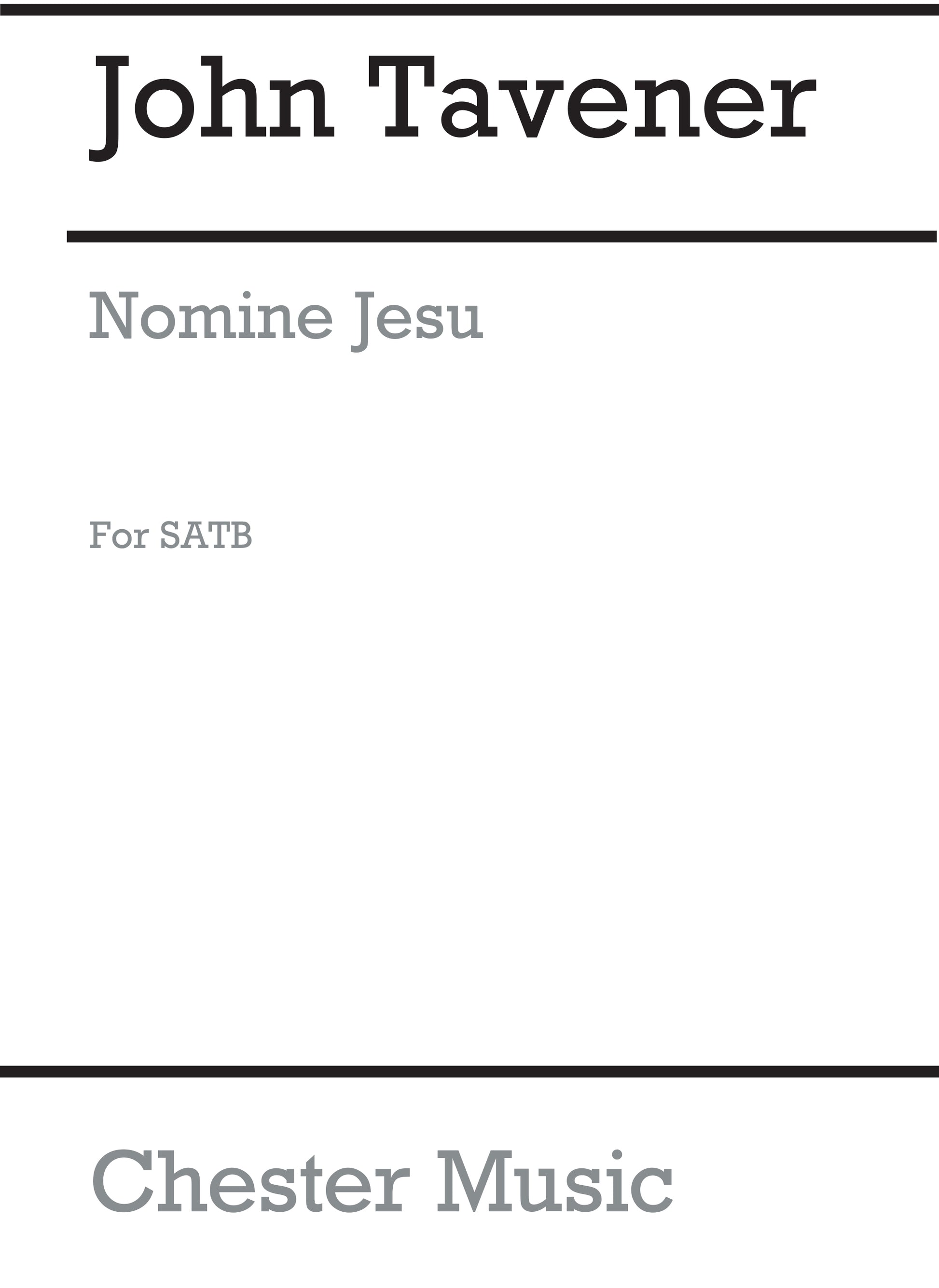 Nomine Jesu de John Tavener, Livre pour mezzo-soprano et SATB et Flûte et Accompagnement d'orgue