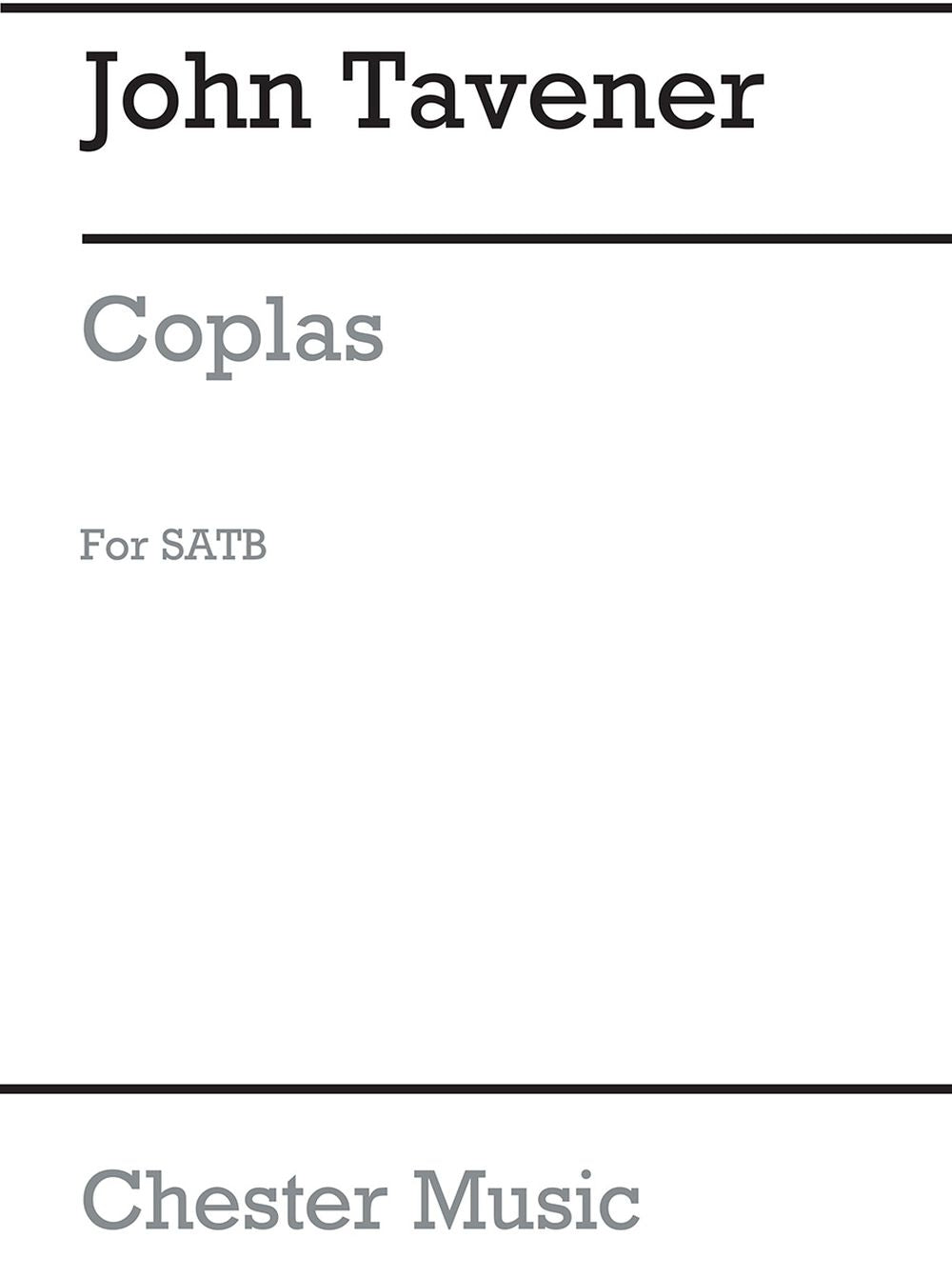 Coplas de John Tavener, Livre pour sATB