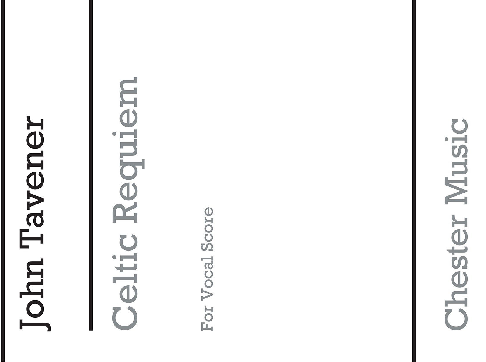 Celtic Requiem de John Tavener, Partition chorale pour voix de soprano et SATB et Orchestre