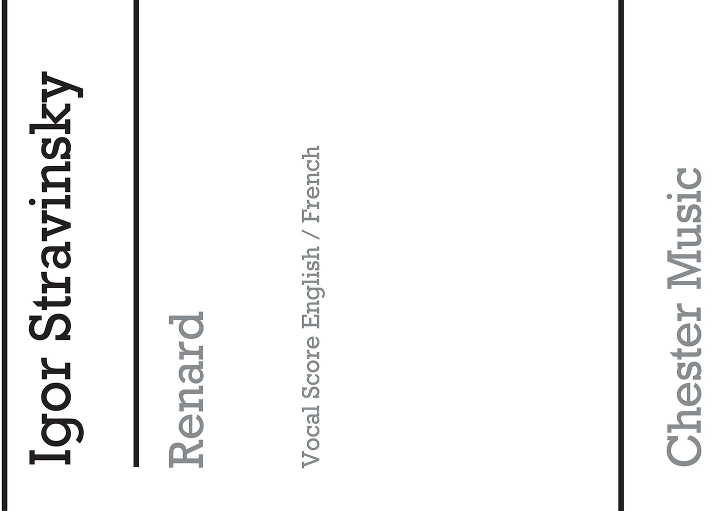 Renard (Vocal/Piano Score) de Igor Stravinsky, Partition pour chœur d'hommes et Piano