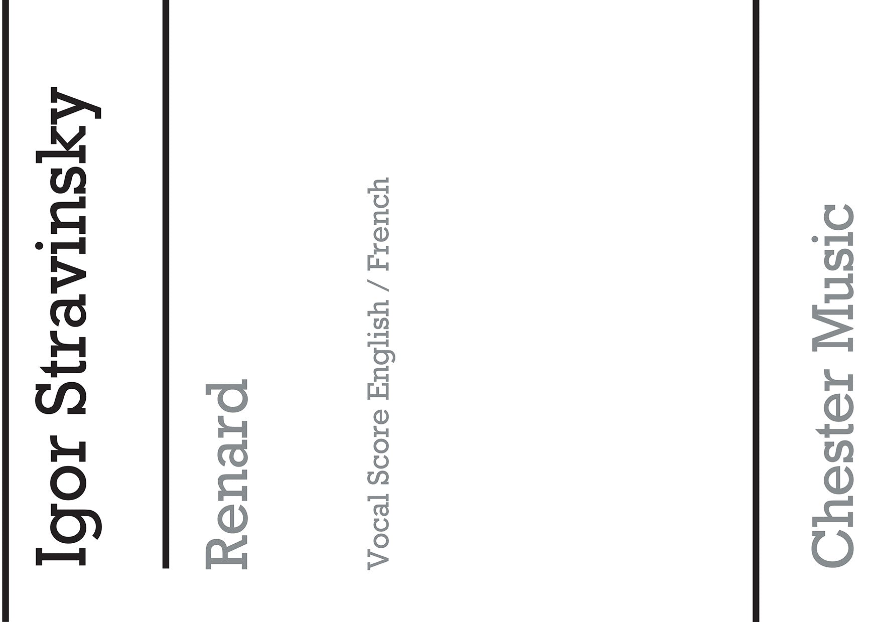 Renard (Vocal/Piano Score) de Igor Stravinsky, Partition pour chœur d'hommes et Piano
