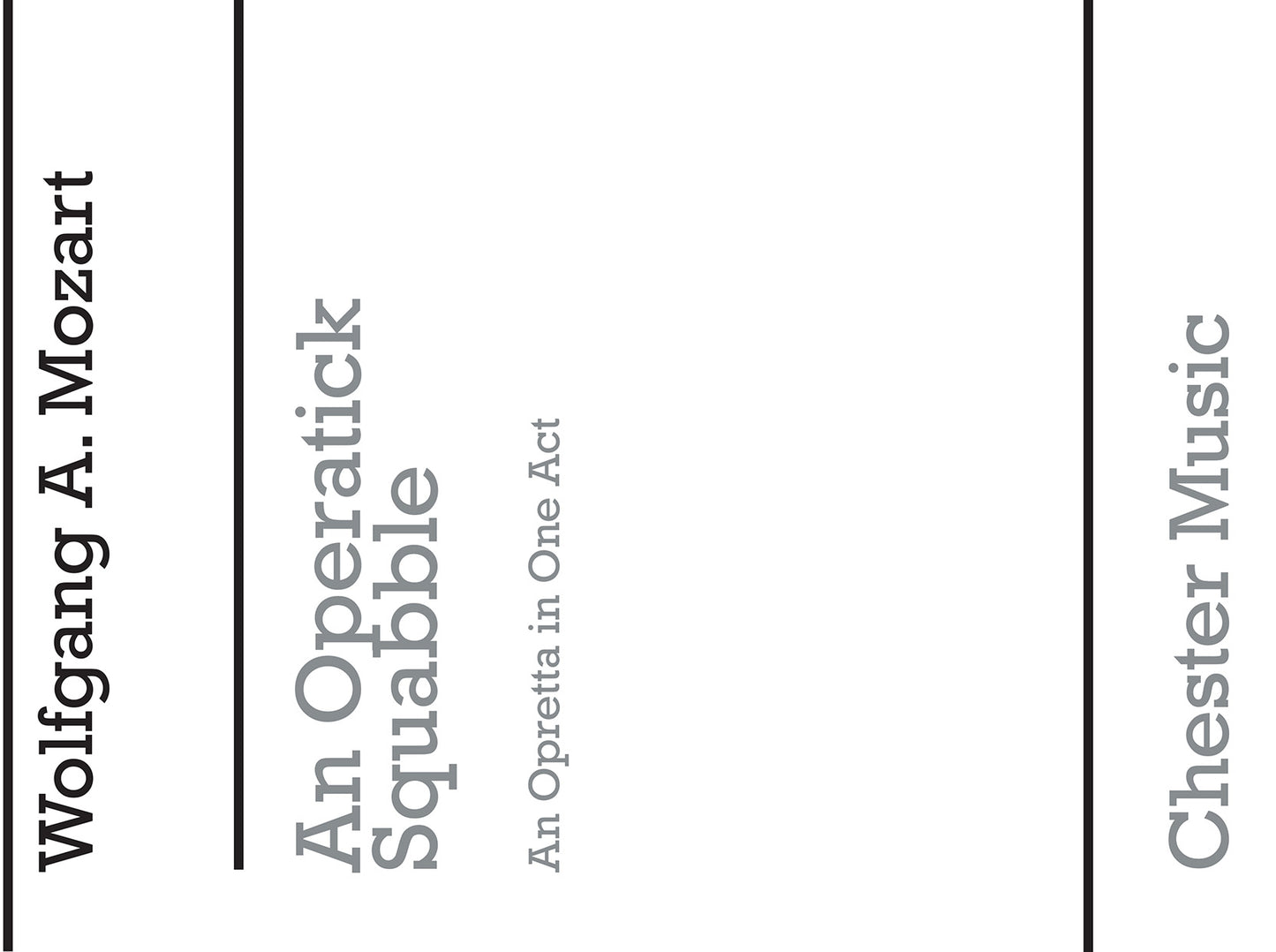 An Operatick Squabble Or Impressario Perplext de Wolfgang Amadeus Mozart, Livre pour duo de pianos