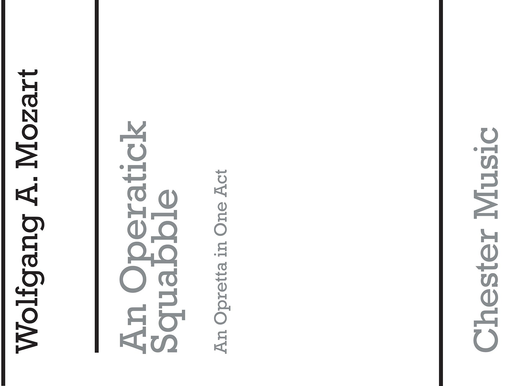 An Operatick Squabble Or Impressario Perplext de Wolfgang Amadeus Mozart, Livre pour duo de pianos