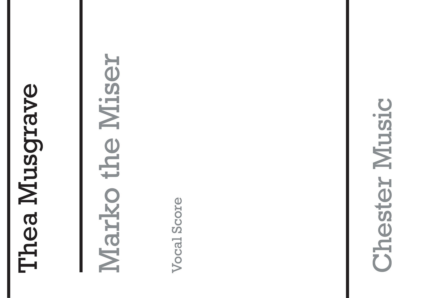 Marko The Miser - A Play For Children de Thea Musgrave, Livre pour voix