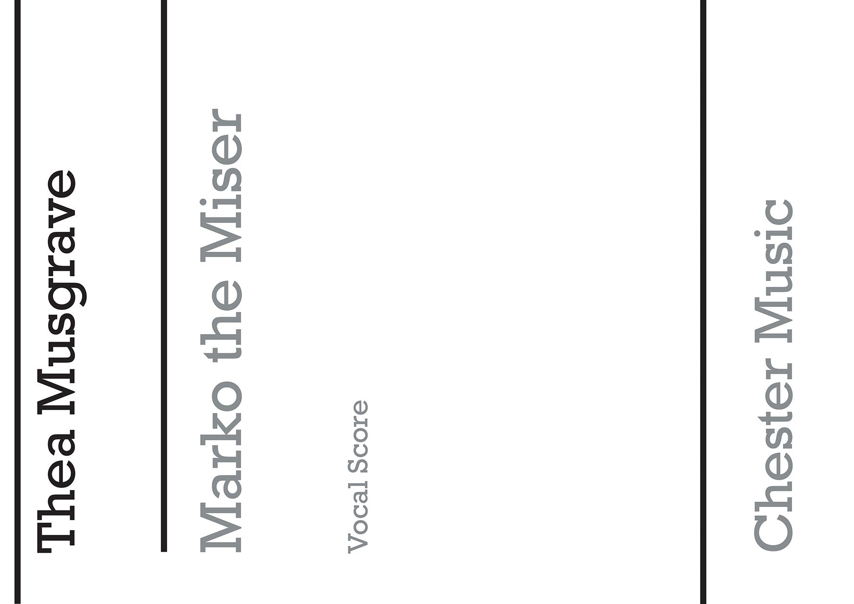 Marko The Miser - A Play For Children de Thea Musgrave, Livre pour voix