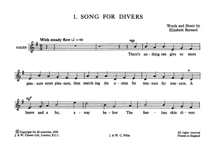 Ten Songs For Juniors, Partition pour unison Choir and Piano