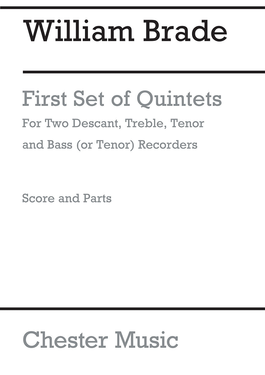 First Set Of Quintets de William Brade, Partition + parties pour ensemble de chambre